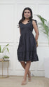 Shoulder Tie-Up Tiered A-Line Mini Dress